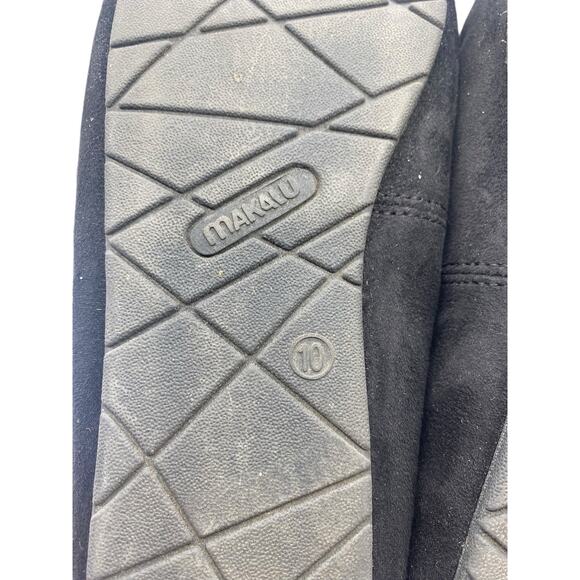 Makalu Slippers Size 10 Black Suede Moccasin Style Womens Slip On - Picture 6 of 6